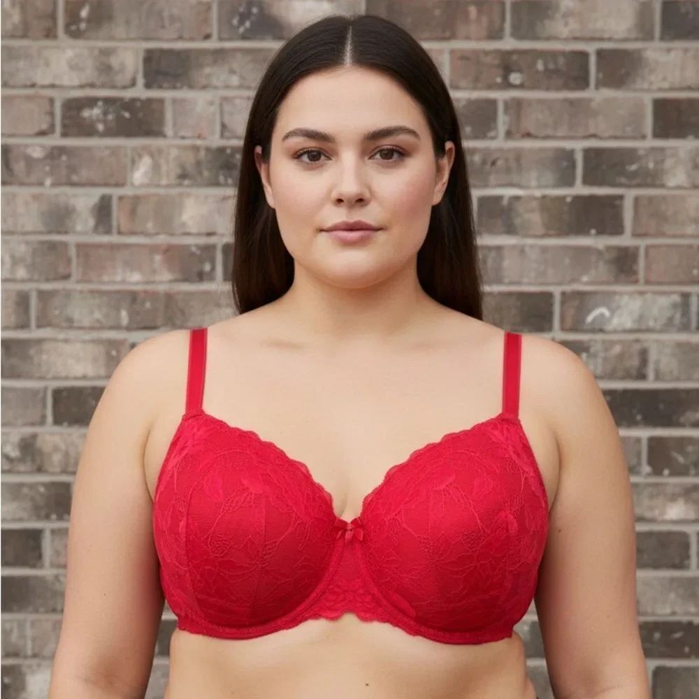 Take 50% OFF- Torrid Elegant Red Lace Bra, Size-44DD